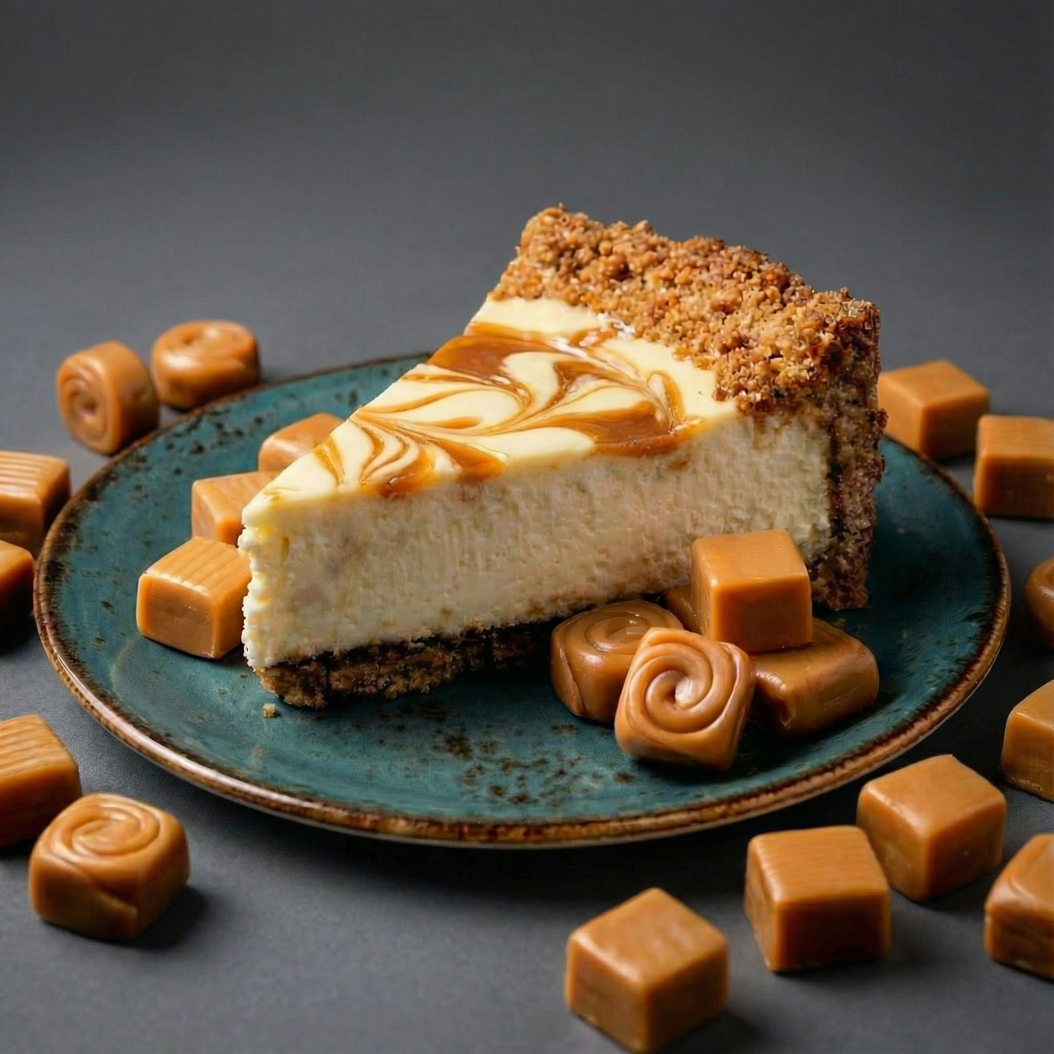 Sea Salted Caramel Swirl Cheesecake
