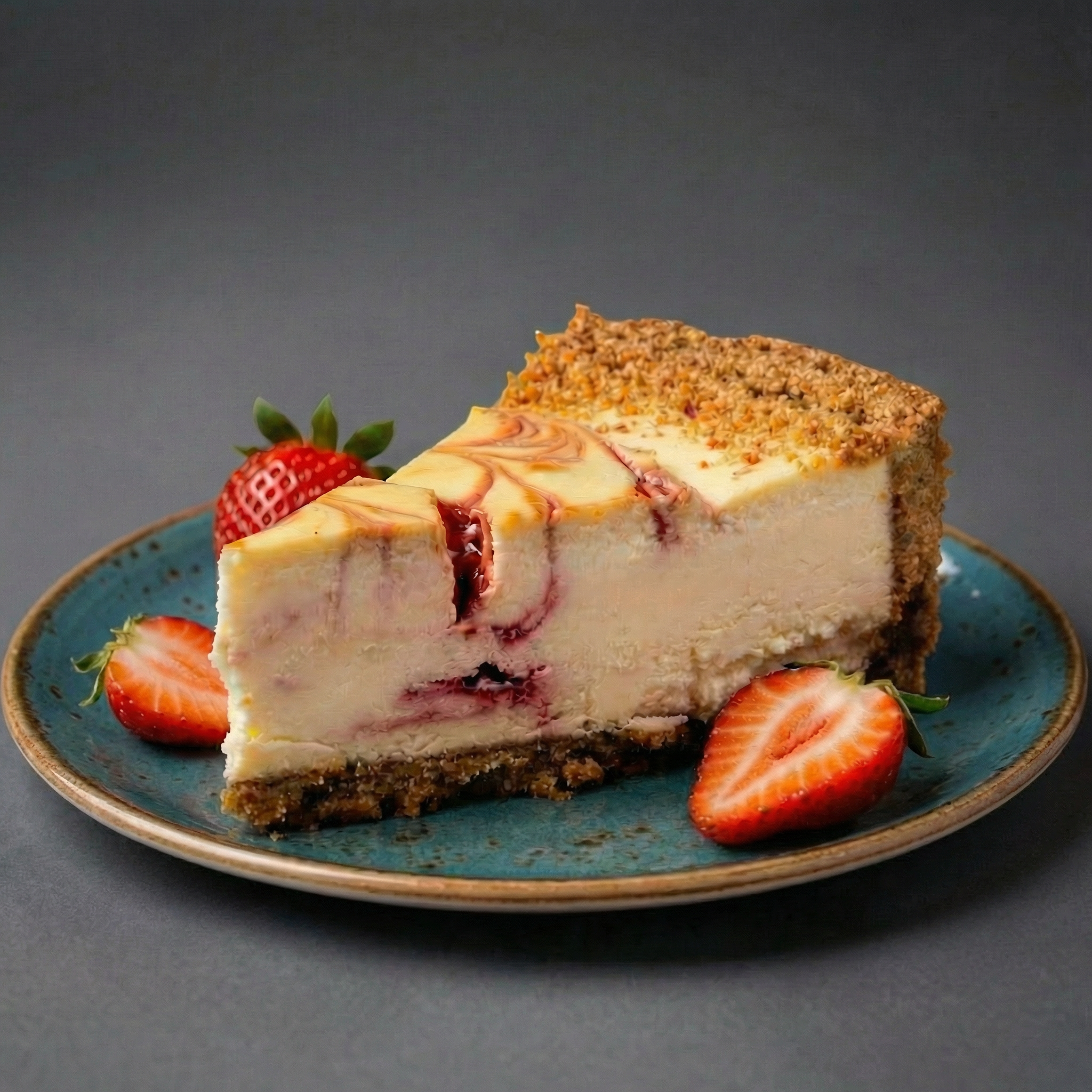 Strawberry Swirl Cheesecake